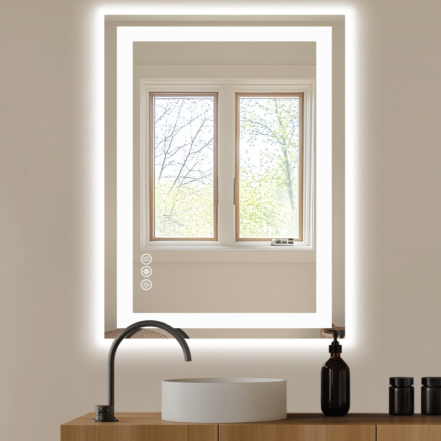 Future Nest Living – Luxury Smart LED Bathroom Mirror (Anti-Fog, Adjustable Brightness)