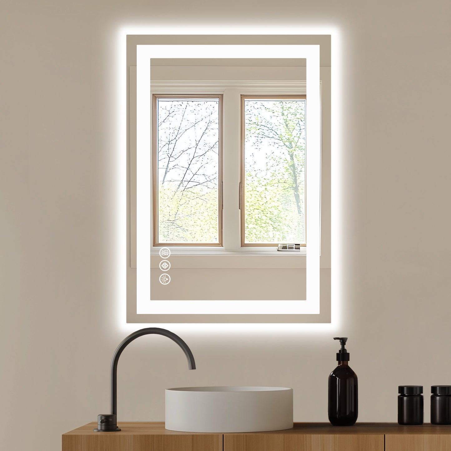 Future Nest Living – Luxury Smart LED Bathroom Mirror (Anti-Fog, Adjustable Brightness)