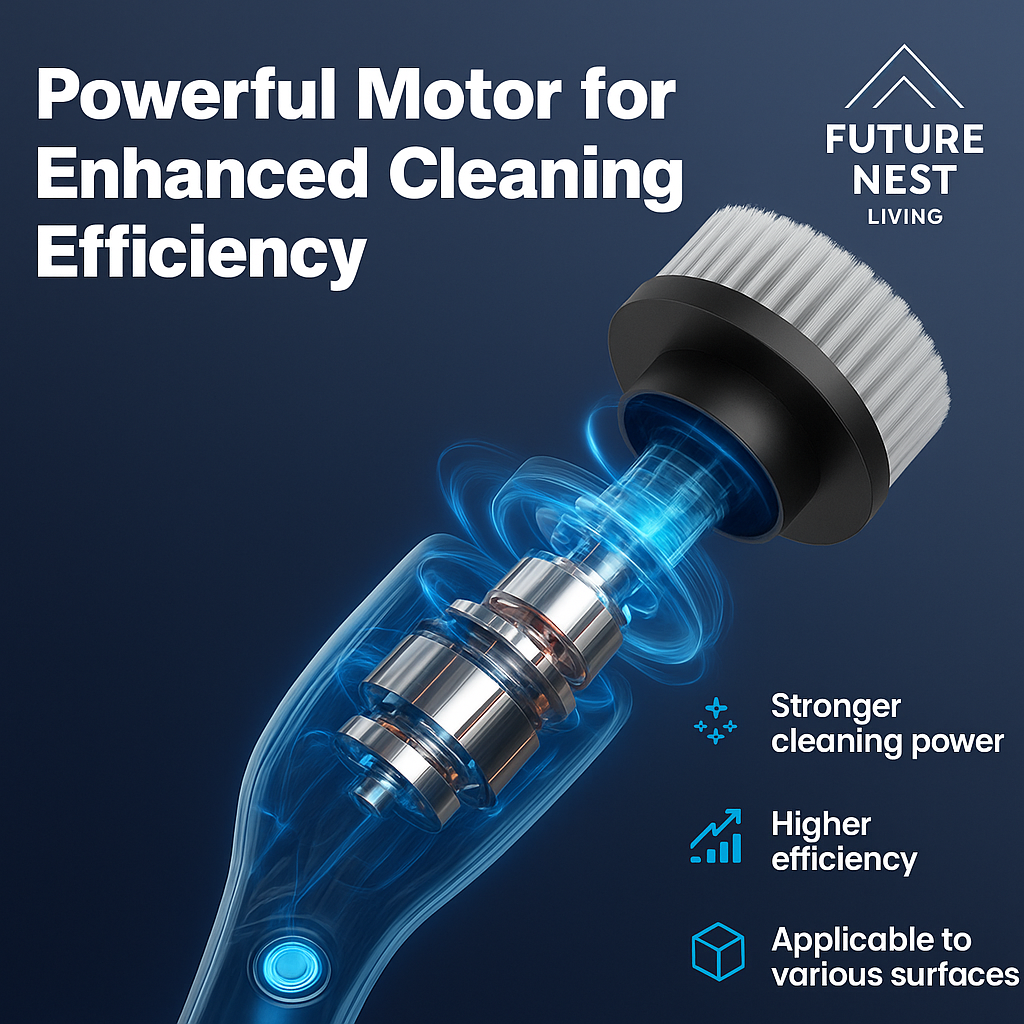 Future Nest Living – Extendable Rechargeable Scrubbing Brush (Waterproof, Deep Cleaning)