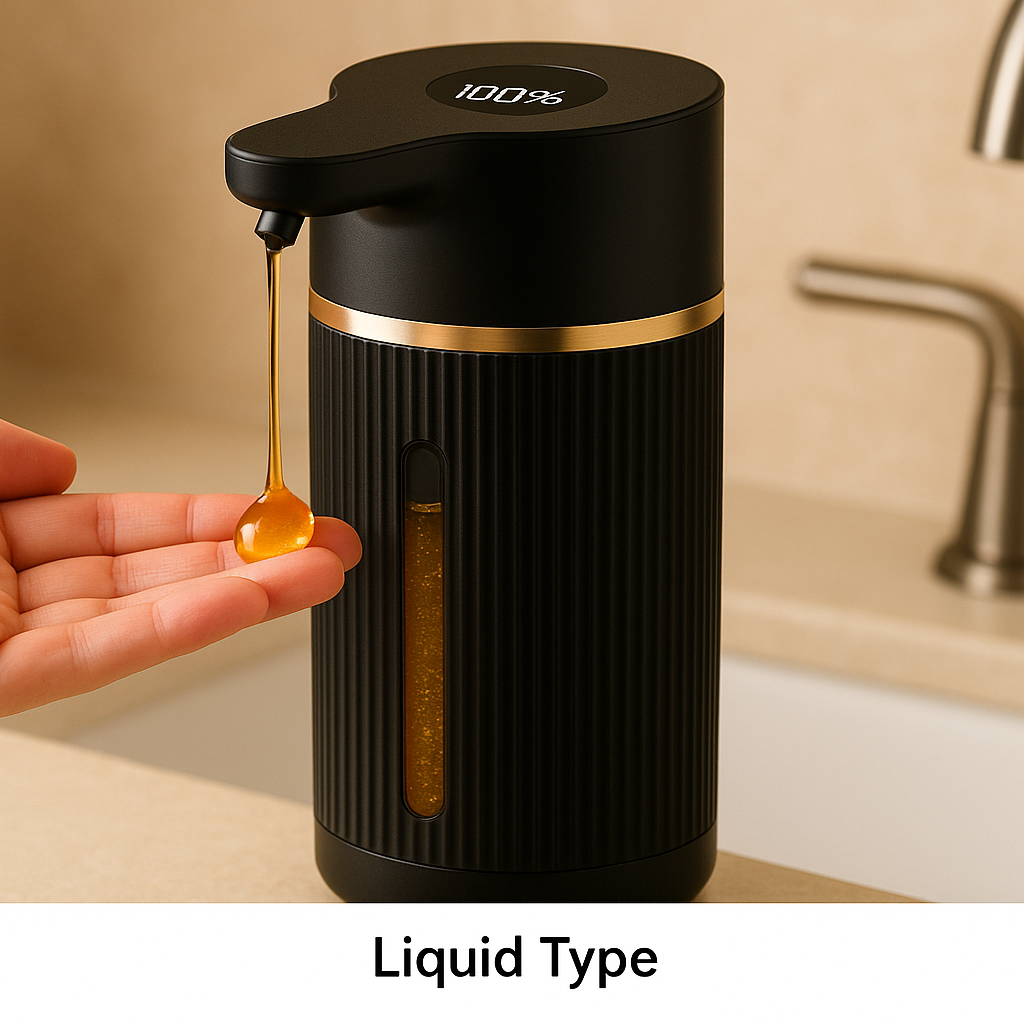 Black soap dispenser liquid type with 100% display