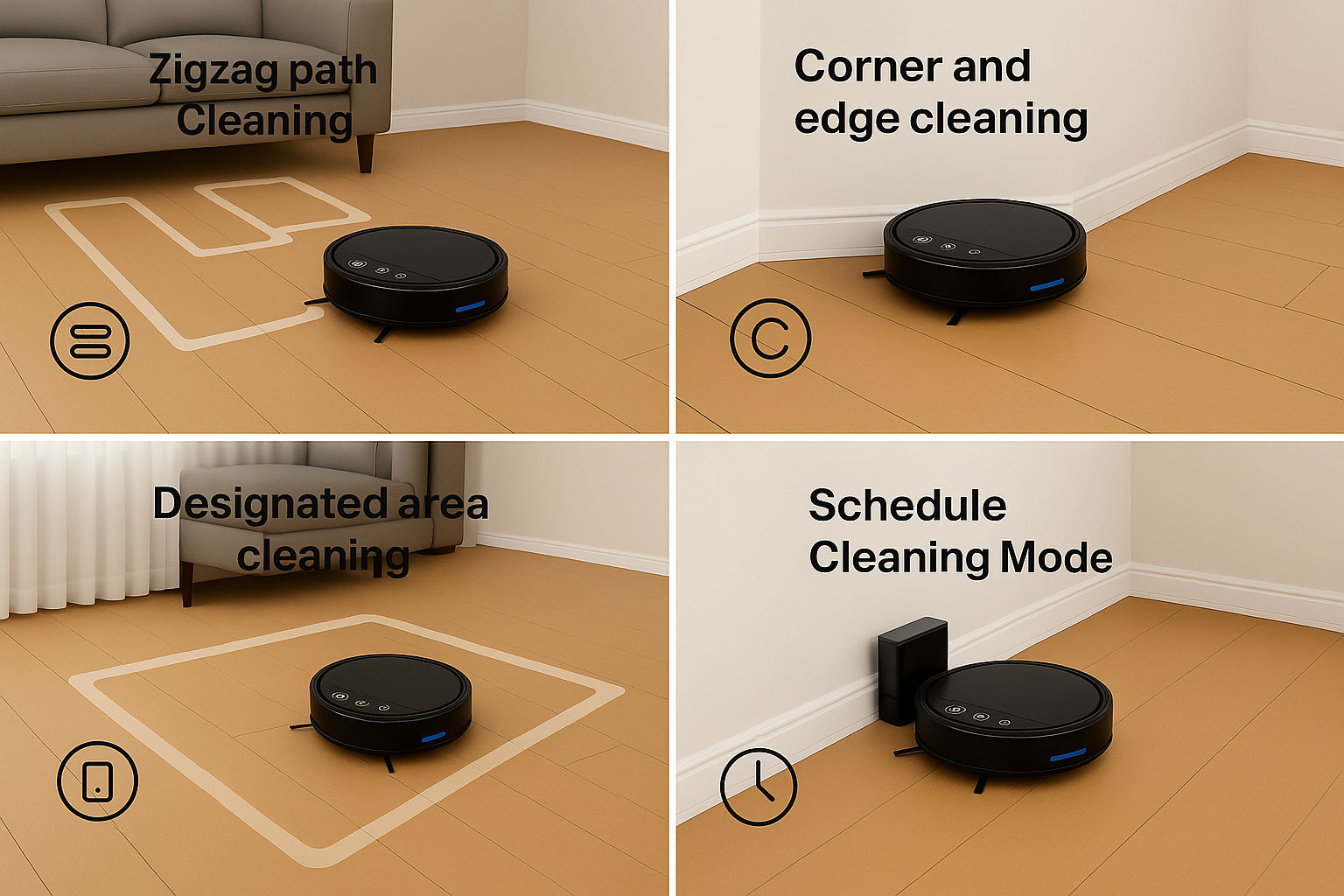 Cleaning modes with smaller vacuum
