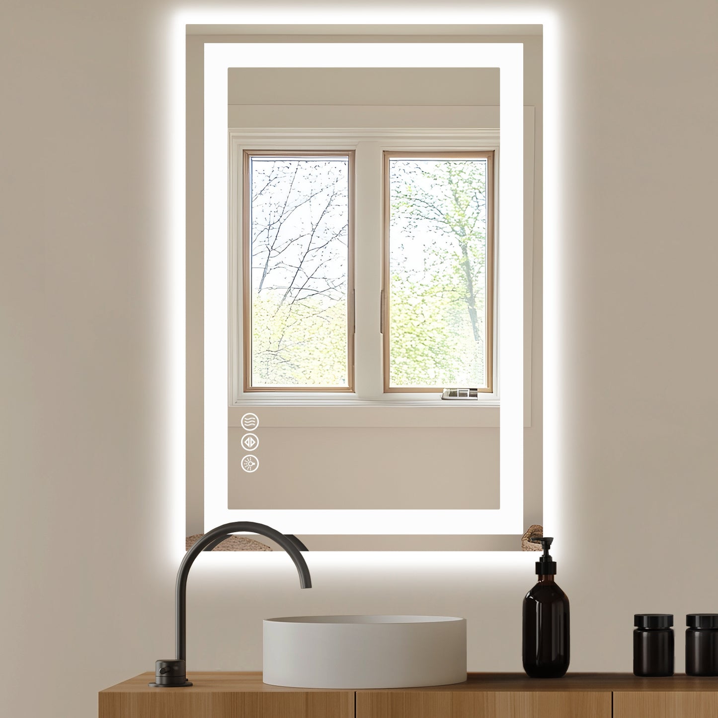 Future Nest Living – Luxury Smart LED Bathroom Mirror (Anti-Fog, Adjustable Brightness)