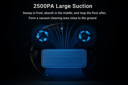 Ultra-realistic 2500PA large suction with airflow visualization