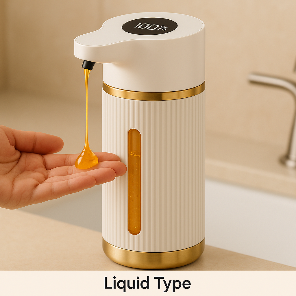 White soap dispenser liquid type with 100% display