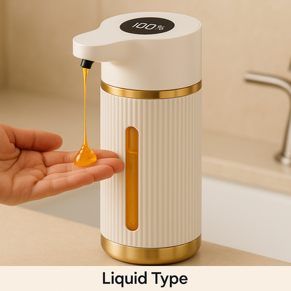 White soap dispenser liquid type with 100% display